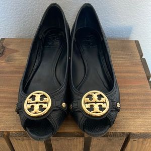 Tory Burch mini Miller Low Heel Wedge Sz 7.5